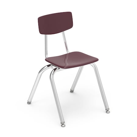 Virco 3000 Series 16" Classroom Chair, 3rd - 4th Grade with Nylon Glides - Wine Seat 3016